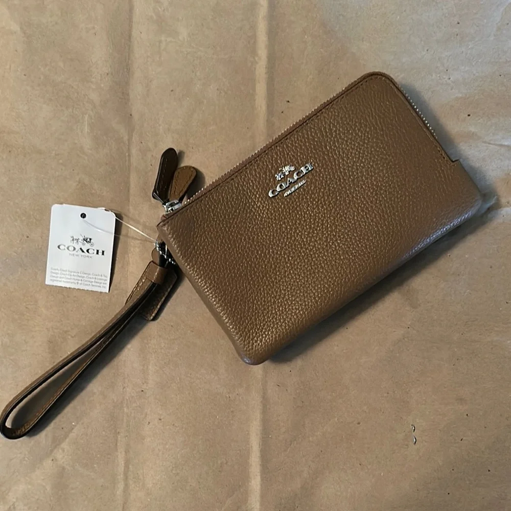 Coach Tan Leather Wristlet - Picture 2 of 5